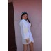 Boho Style Embroidered Blouse White with White Embroidery
